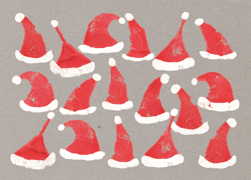 Viele Nikolausmützen - Postkarte jetzt online verschicken