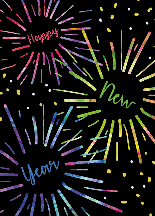 Happy new year Feuerwerk - Postkarte jetzt online verschicken