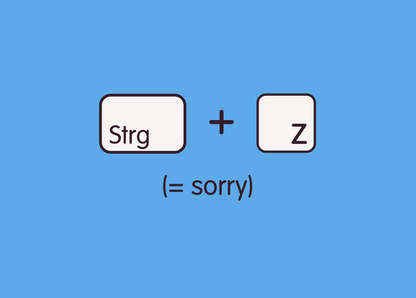 Strg+z = sorry - Postkarte jetzt online verschicken