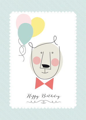 Happy Birthday Bär - Postkarte verschicken