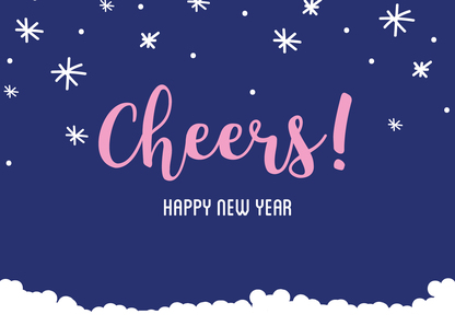 Cheers Happy New Year - Postkarte jetzt online verschicken