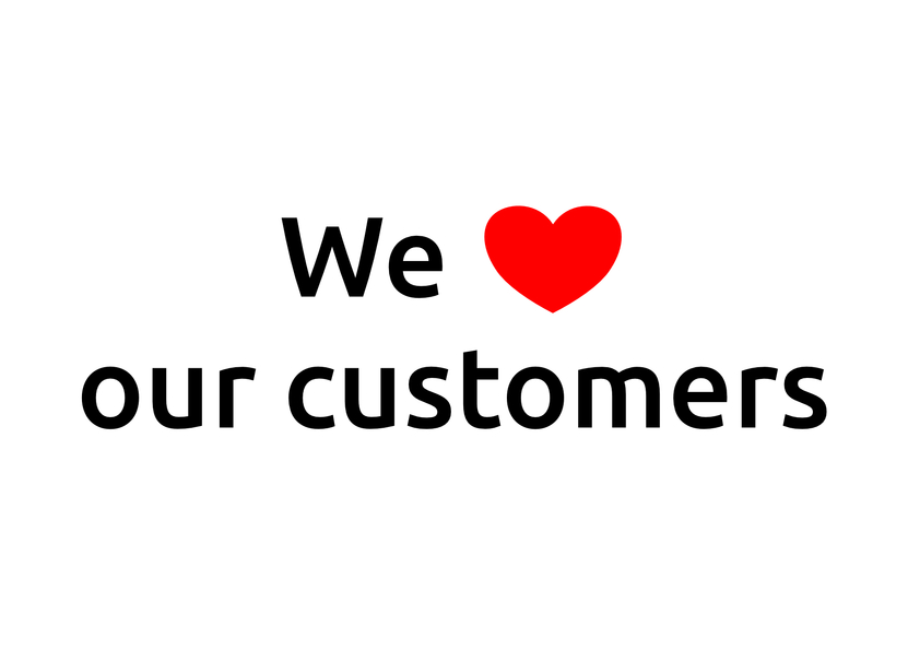 We love our customers - Postkarte verschicken