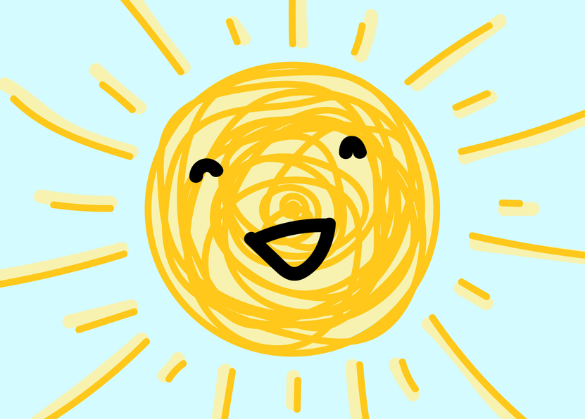 Sonne glücklich - Postkarte jetzt online verschicken