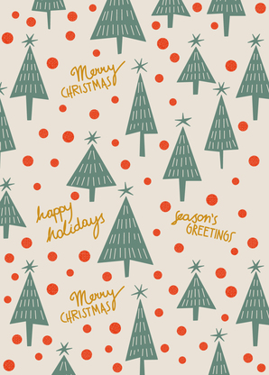 Merry christmas happy holidays - Weihnachtspostkarte