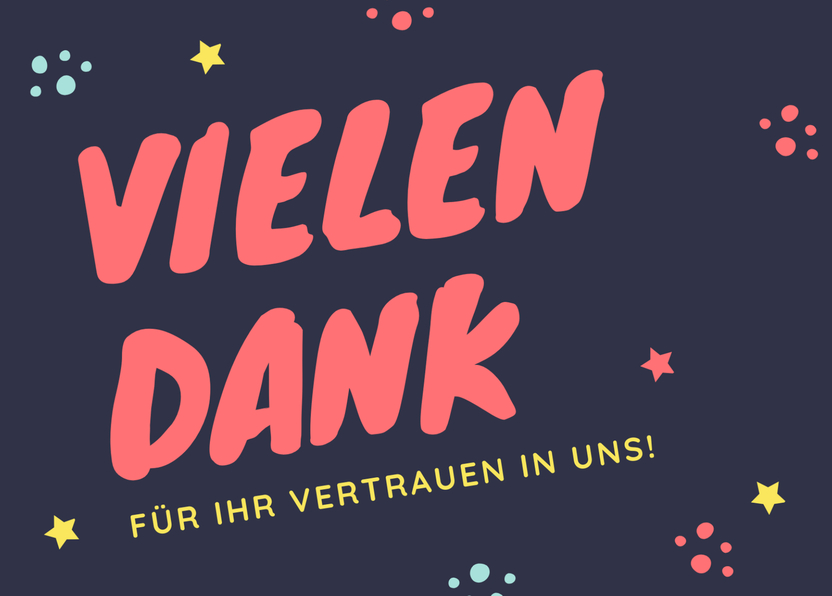 Vielen Dank für Ihr Vertrauen in uns - Postkarte