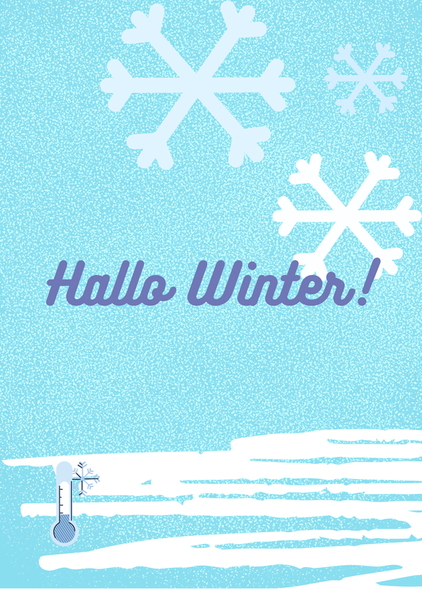 Hallo Winter Schneeflocken - Wintergruß per Postkarte senden