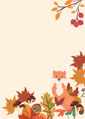 Fuchs Herbstblätter - Herbstgrüße per Postkarte verschicken