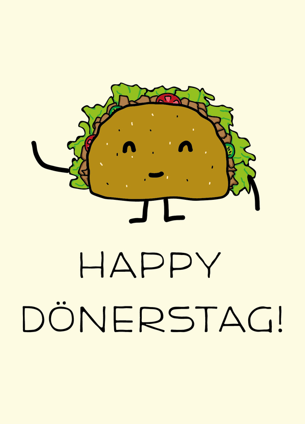 Happy Dönerstag - Postkarte jetzt online verschicken