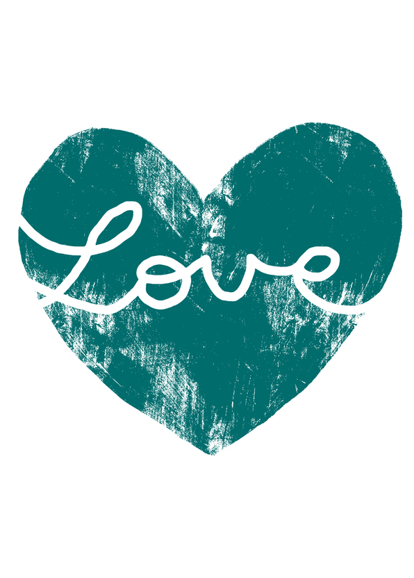 Herz Love Postkarte online schreiben und per Post versenden