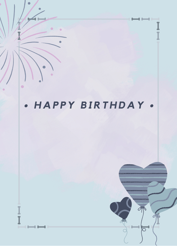 Happy Birthday Herzluftballons - Geburtstagskarte online