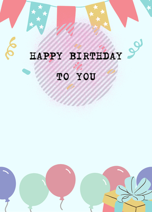 Happy Birthday to you Wimpel Ballons - Geburtstagskarte online