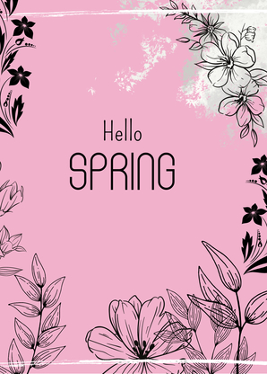 Hello Spring rosa - Frühlingsgruß verschicken