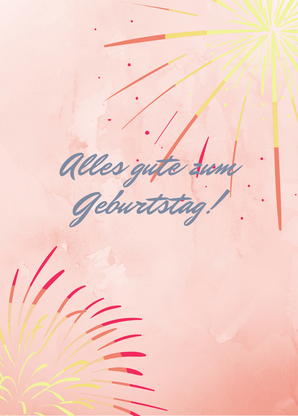 Alles Gute zum Geburtstag pink Feuerwerk - Postkarte online