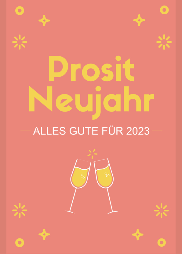 Prosit Neujahr - Alles Gute für 2023 Neujahrskarte