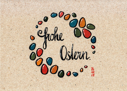 Frohe Ostern Eierkreis - Postkarte jetzt online verschicken
