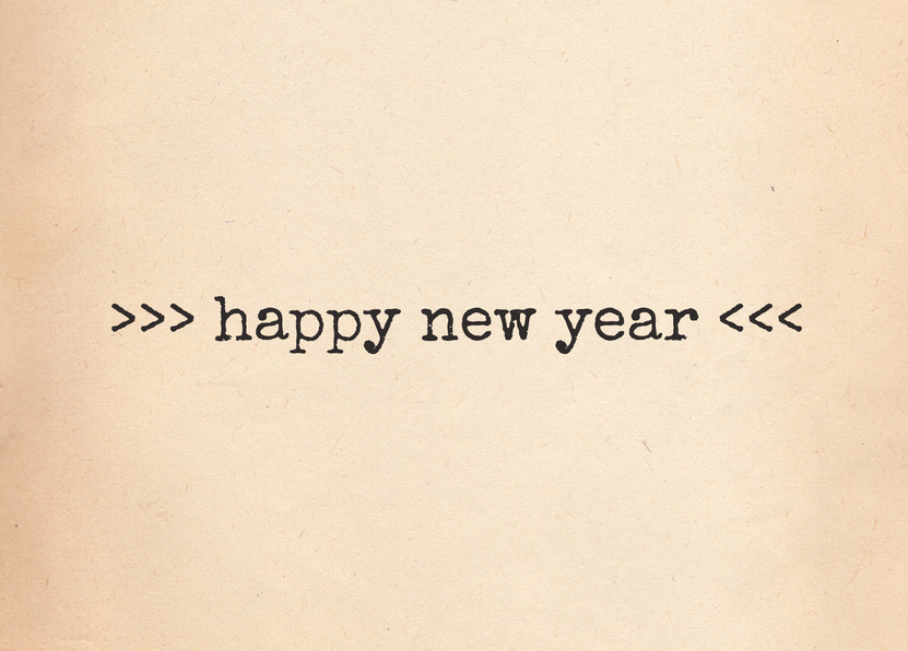 Happy New Year Schreibmaschine - Postkarte versenden